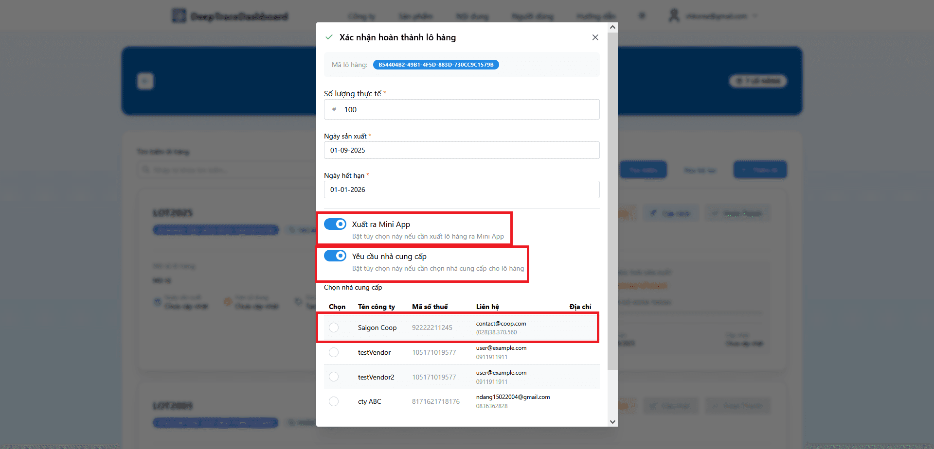 Hiển thị sản phẩm trên dashboard